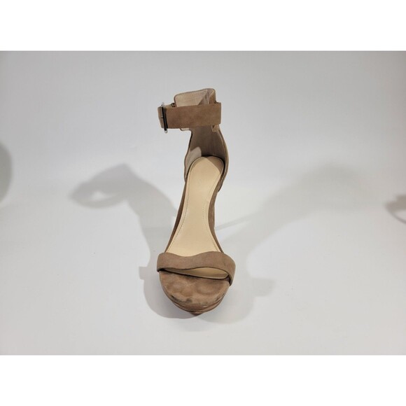 HHP Women's Sz 8 Calvin Klein Vivian Beige Suede Platform Sandal High Heels Pump - Picture 7 of 9